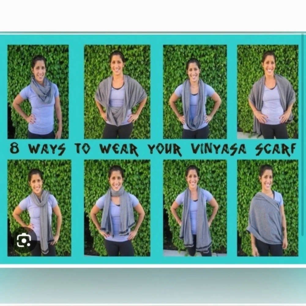 Lululemon Vinyasa Snap‎ Convertible Scarf in Black and White Stripe